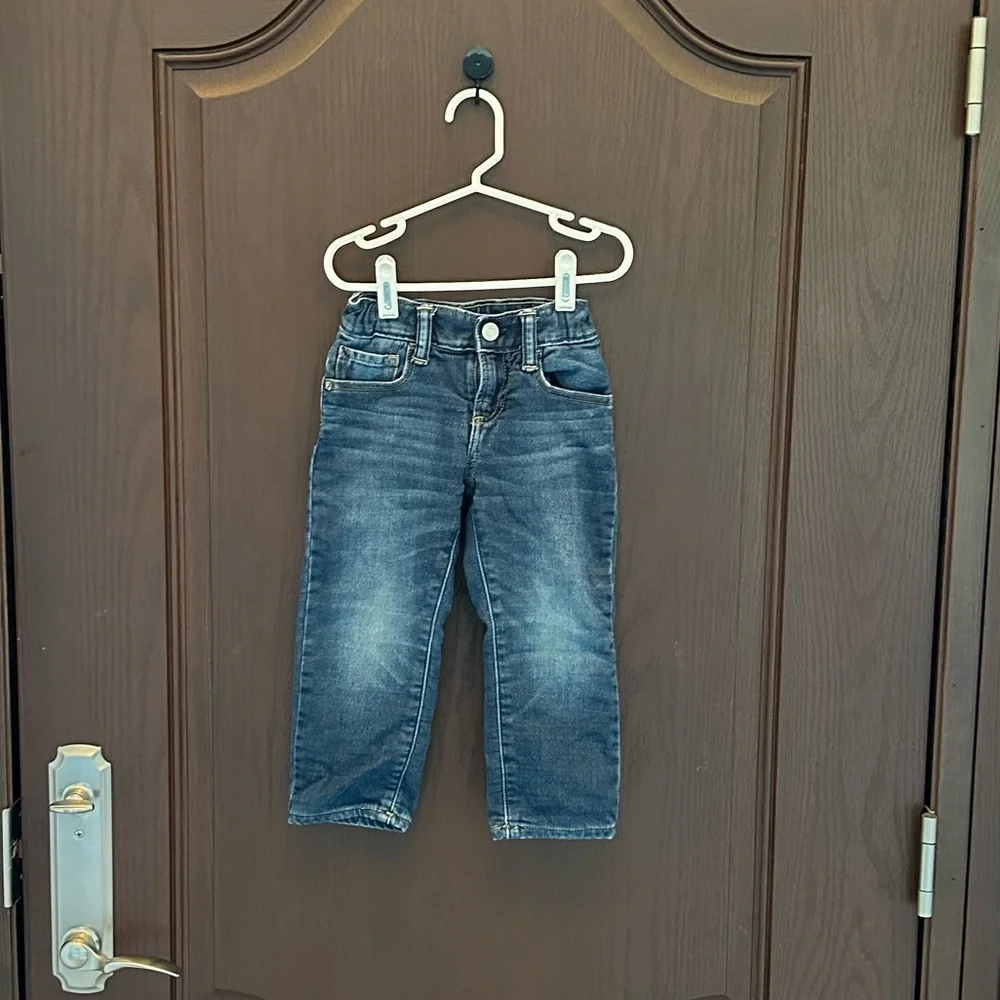 3/$25 GAP Denim Jeans Toddler Boys Size 3 Years Adjustable Waist Straight Leg
